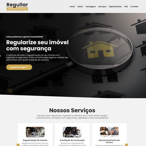 Criação de site para empresa de regularização de imóveis