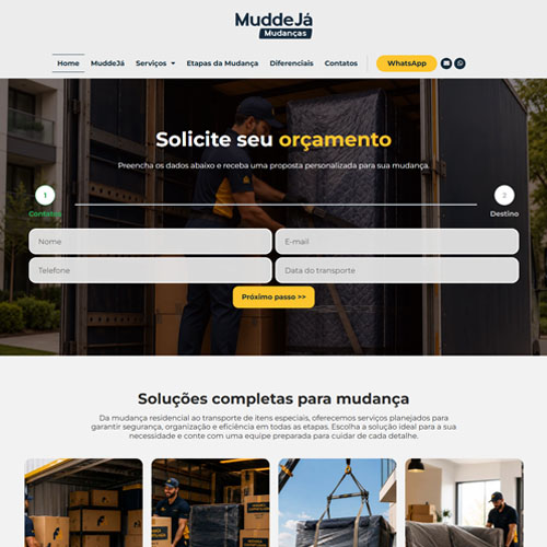 Criação de sites para empresas de mudanças