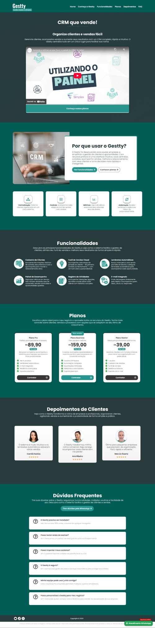 Gestty - Site para apresentação de SaaS