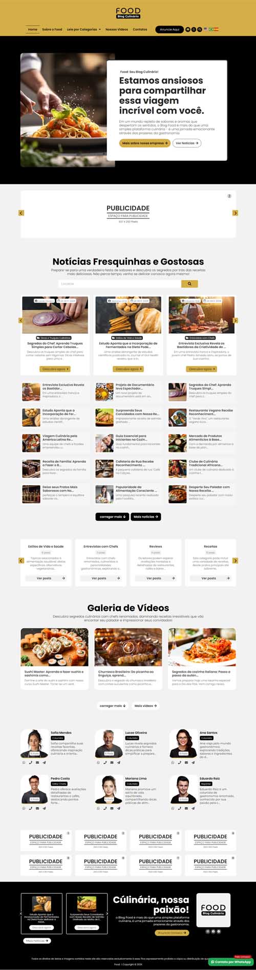 Página inicial completa